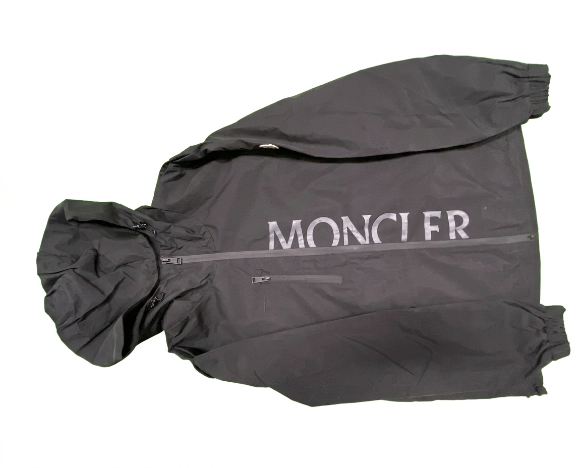 Logo Zip Windbreaker — Black