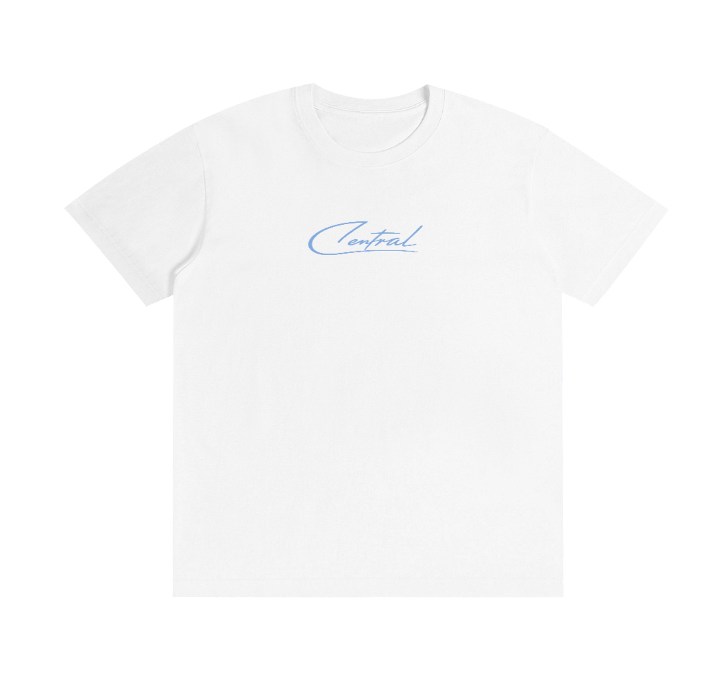 Central Script Tee — White