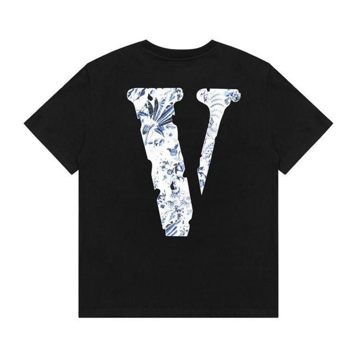 Floral V Tee — Black