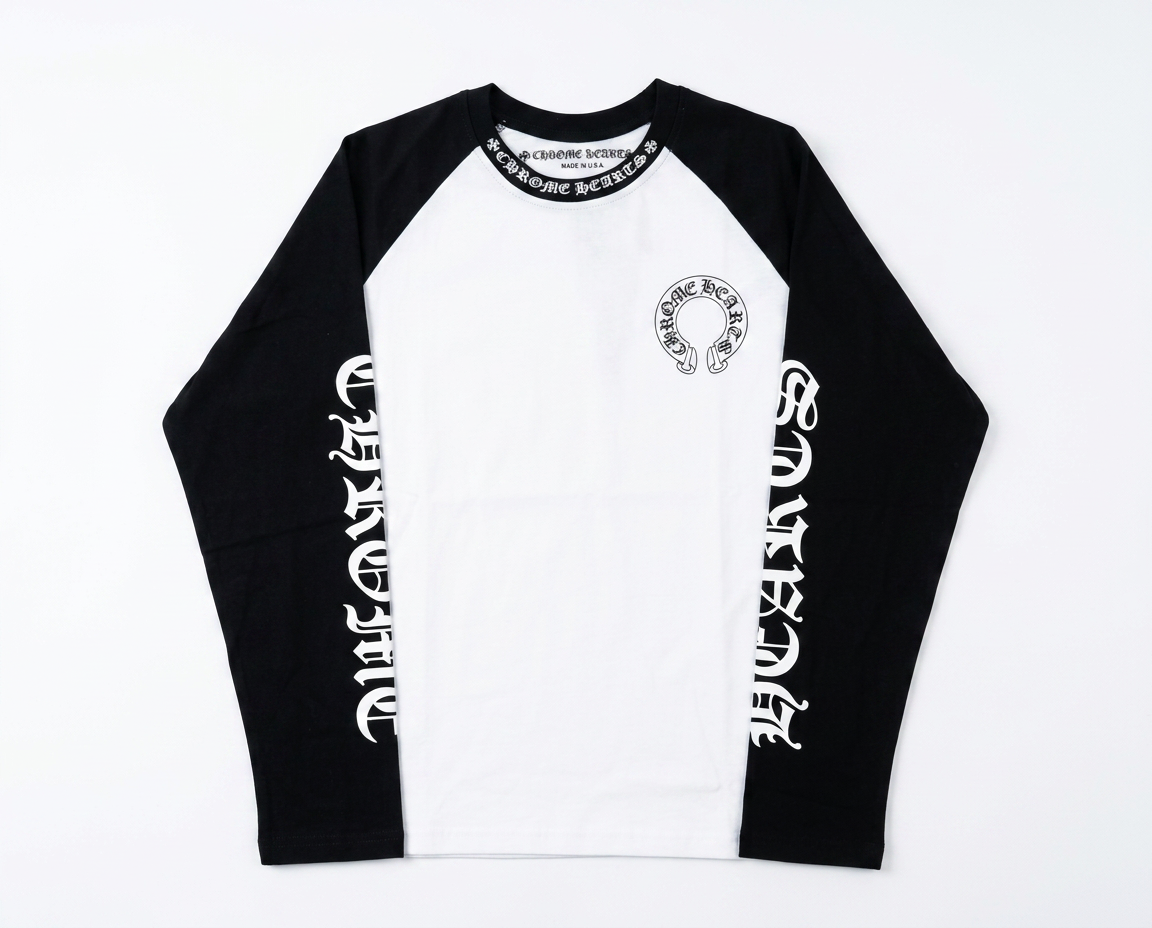 Chrome L/S Raglan — Black / White