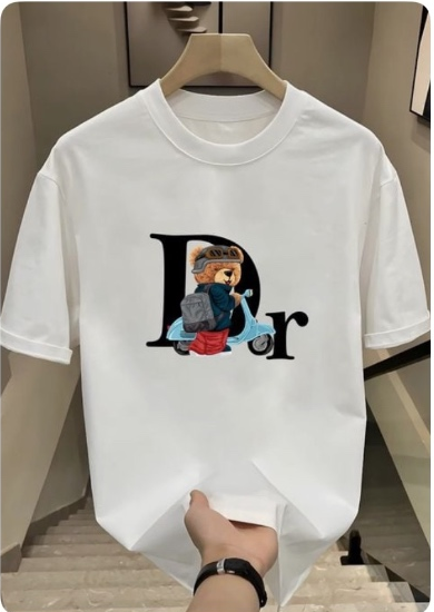 Bear Scooter Tee — White