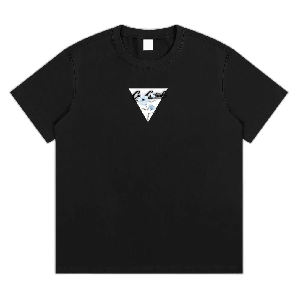 Floral Triangle Tee — Black