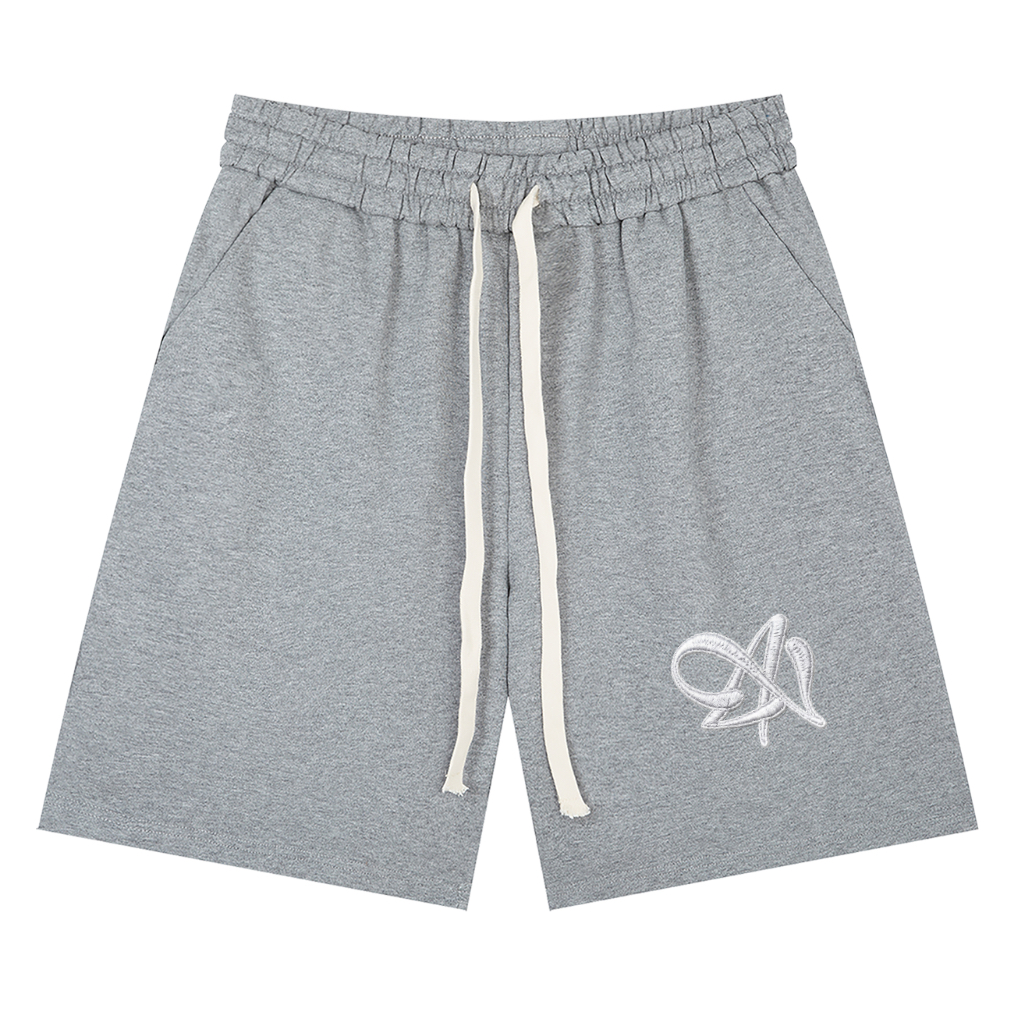 Script Sweat Shorts — Heather Grey
