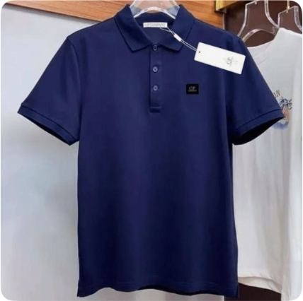 Lens Pique Polo — Navy