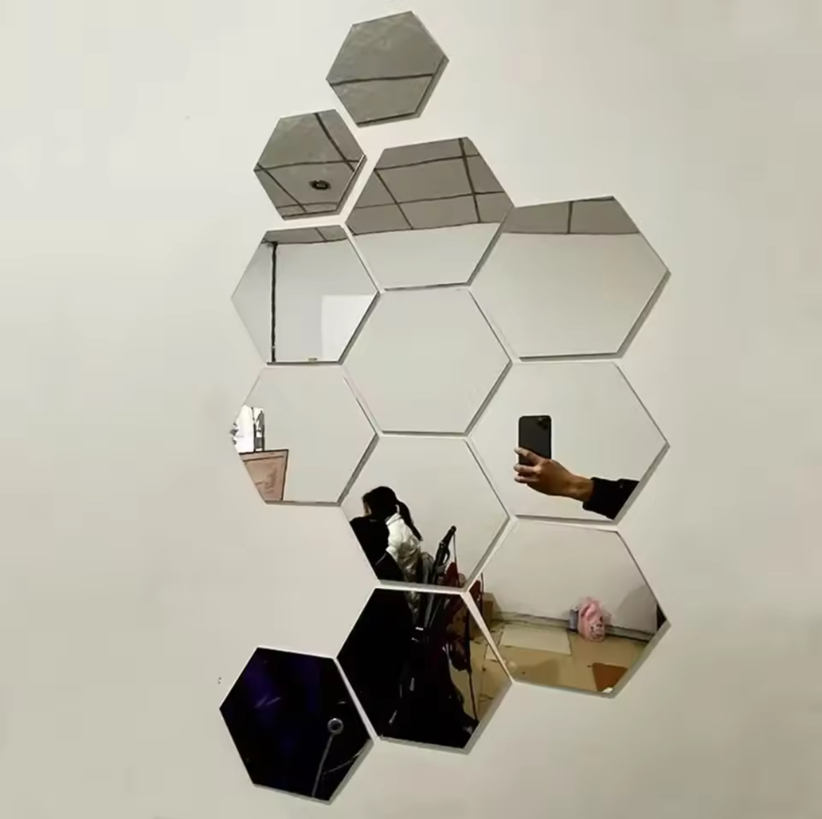 Hexagon Mirror Wall Tiles (12 Pack)