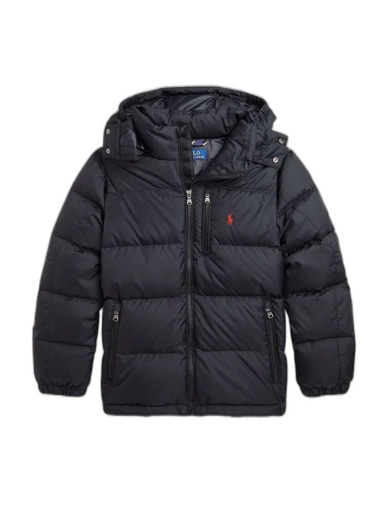 Hooded Down Puffer — Black